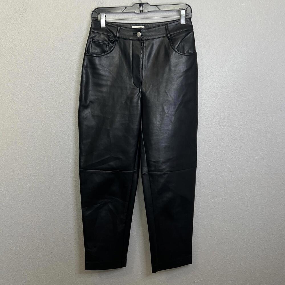 Aritzia Wilfred Free Faux Leather Pant Black Size 4 *Flaw